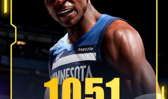 🥇爱德华兹季后赛得分达到1051分，超越加内特独居队史第一